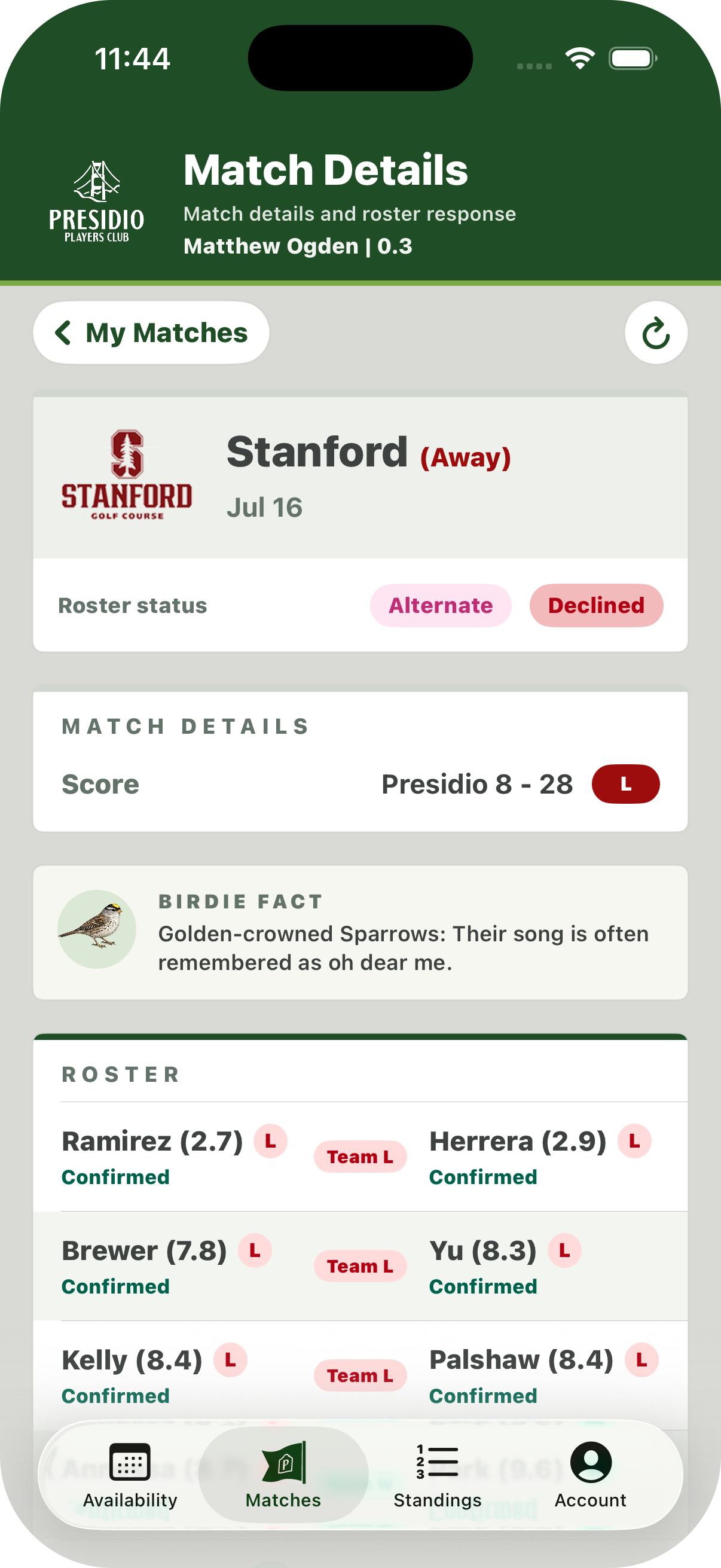 Team Match Play closing app image